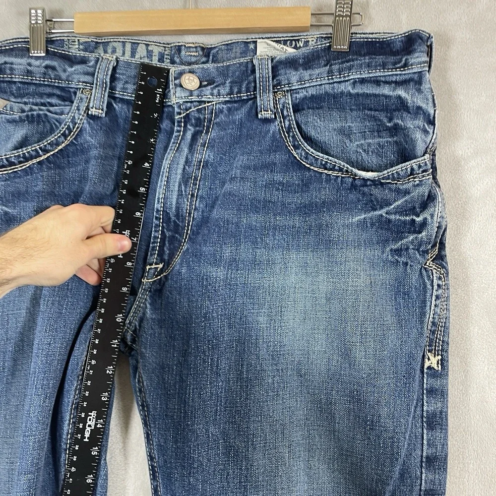 Ariat Jeans Mens 36x30 Blue M4 Bootcut Boundary Low Rise Western Distressed Work